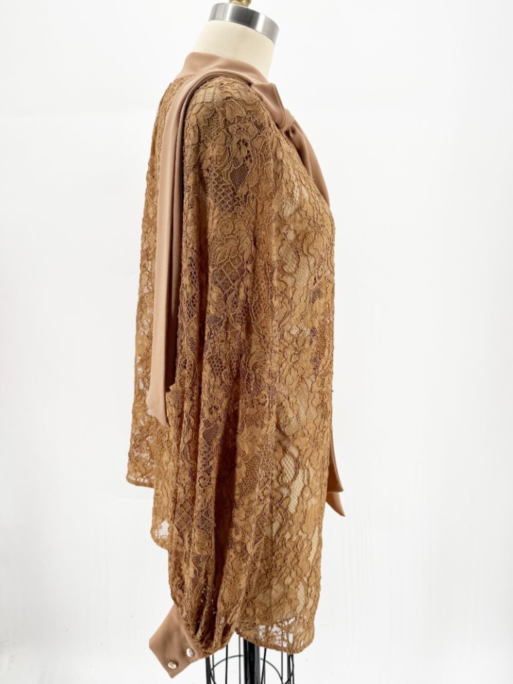 CO|TE Brown Shirt Striped Lace Detail Bow Blouse - Picture 3 of 10